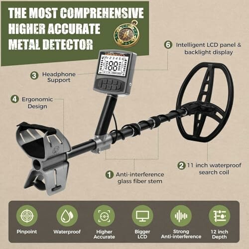 Features of a comprehensive higher accurate metal detector