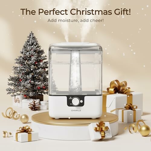 Humidifier with presents and Christmas tree