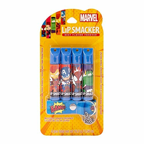 Marvel Lip Smacker set with four superhero-themed lip balms.