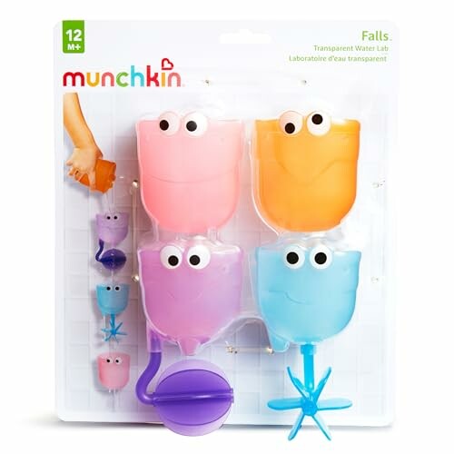 Munchkin Transparent Water Lab bath toy set with colorful cups