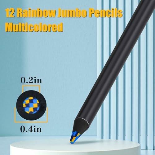 12 multicolored rainbow jumbo pencils